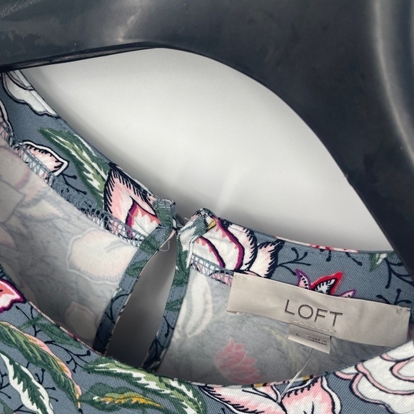 Ann Taylor Sz Large Lotus Flower Print Rayon Stretch  Dress NWT - Picture 3 of 7